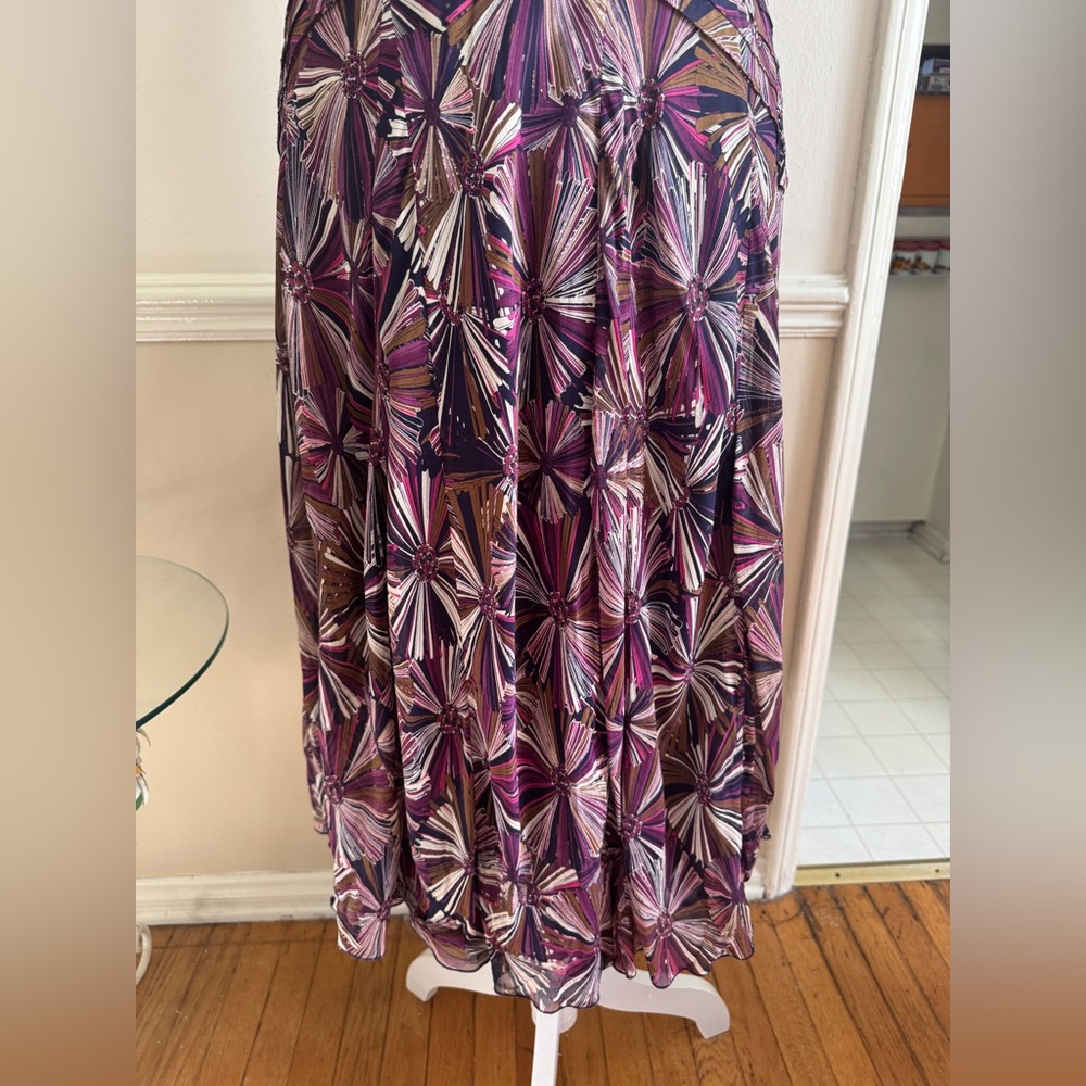 Y2K Vintage Abstract Print Silk Sundress - Picture 3 of 8